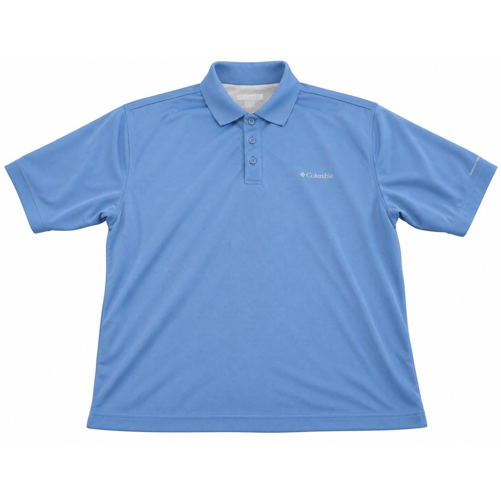 Columbia PFG Mens XXL Blue Omni-Shade Short Sleeve Fishing Polo Shirt